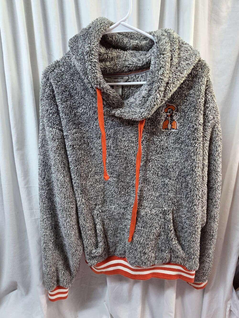 Pressbox Gray Sherpa Jacket with Orange Trim